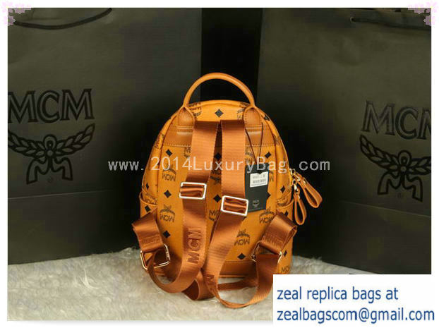 High Quality Replica MCM Stark Backpack Medium in Calf Leather 8003 Camel - Click Image to Close